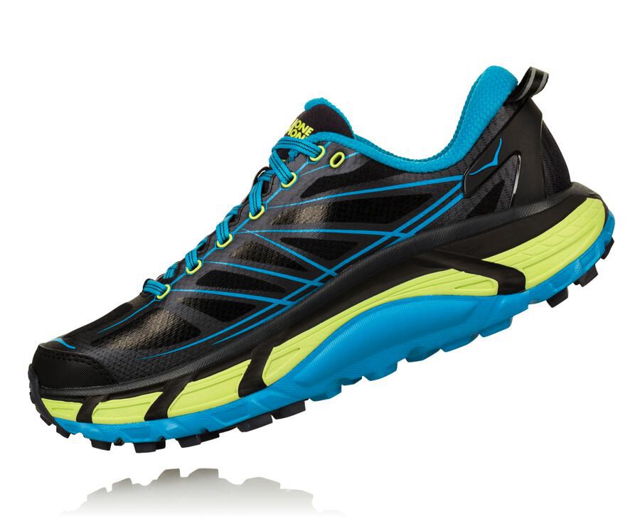 Tenis Hoka One One Trail Hombre Negros/Azules - Mafate Speed 2 - TDFS65401